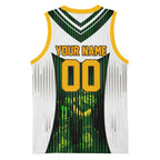 Personalised Tasmania Oztag Mascot Basketball Jersey Green White Stripe Australian Flag Mascot