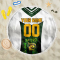 Personalised Tasmania Oztag Mascot Beach Blanket Green White Stripe Australian Flag Mascot
