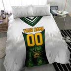 Personalised Tasmania Oztag Mascot Bedding Set Green White Stripe Australian Flag Mascot