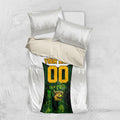 Personalised Tasmania Oztag Mascot Bedding Set Green White Stripe Australian Flag Mascot