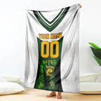 Personalised Tasmania Oztag Mascot Blanket Green White Stripe Australian Flag Mascot