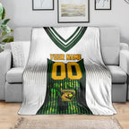 Personalised Tasmania Oztag Mascot Blanket Green White Stripe Australian Flag Mascot