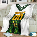 Personalised Tasmania Oztag Mascot Blanket Green White Stripe Australian Flag Mascot