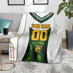 Personalised Tasmania Oztag Mascot Blanket Green White Stripe Australian Flag Mascot