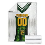 Personalised Tasmania Oztag Mascot Blanket Green White Stripe Australian Flag Mascot