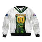 Personalised Tasmania Oztag Mascot Bomber Jacket Green White Stripe Australian Flag Mascot