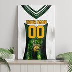 Personalised Tasmania Oztag Mascot Canvas Wall Art Green White Stripe Australian Flag Mascot