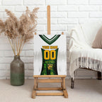 Personalised Tasmania Oztag Mascot Canvas Wall Art Green White Stripe Australian Flag Mascot