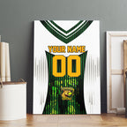 Personalised Tasmania Oztag Mascot Canvas Wall Art Green White Stripe Australian Flag Mascot