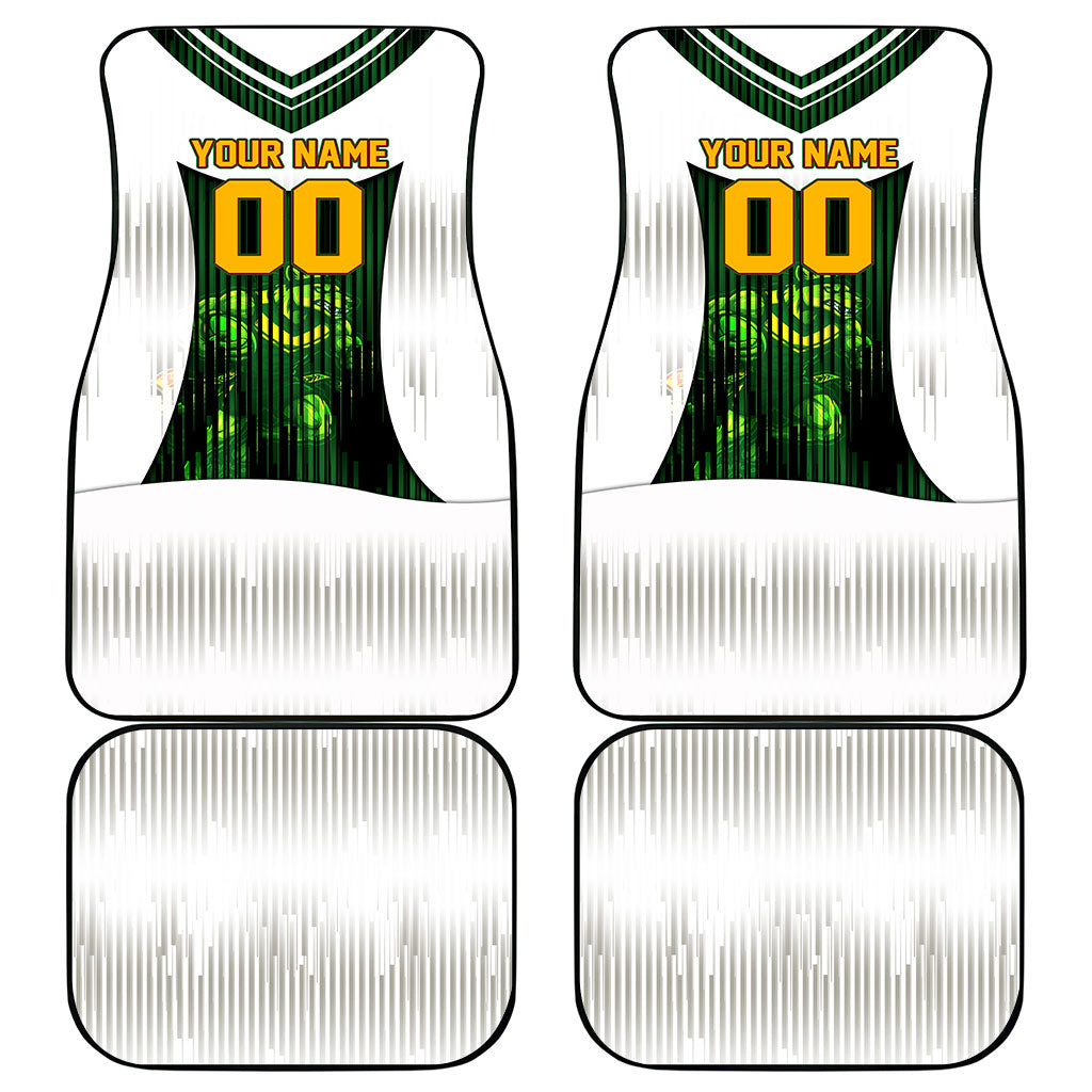 Personalised Tasmania Oztag Mascot Car Mats Green White Stripe Australian Flag Mascot