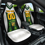 Personalised Tasmania Oztag Mascot Car Seat Cover Green White Stripe Australian Flag Mascot