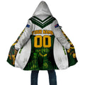 Personalised Tasmania Oztag Mascot Cloak Green White Stripe Australian Flag Mascot