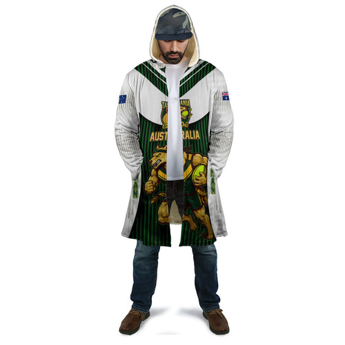 Personalised Tasmania Oztag Mascot Cloak Green White Stripe Australian Flag Mascot
