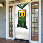 Personalised Tasmania Oztag Mascot Door Cover Green White Stripe Australian Flag Mascot