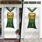 Personalised Tasmania Oztag Mascot Door Cover Green White Stripe Australian Flag Mascot