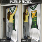 Personalised Tasmania Oztag Mascot Door Cover Green White Stripe Australian Flag Mascot