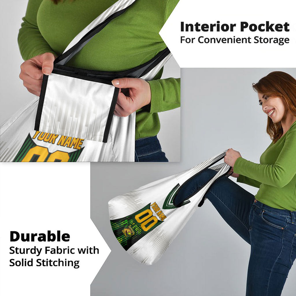 Personalised Tasmania Oztag Mascot Grocery Bag Green White Stripe Australian Flag Mascot