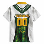 Personalised Tasmania Oztag Mascot Hawaiian Shirt Green White Stripe Australian Flag Mascot