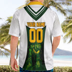 Personalised Tasmania Oztag Mascot Hawaiian Shirt Green White Stripe Australian Flag Mascot