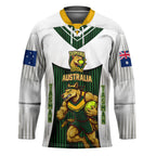 Personalised Tasmania Oztag Mascot Hockey Jersey Green White Stripe Australian Flag Mascot