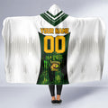 Personalised Tasmania Oztag Mascot Hooded Blanket Green White Stripe Australian Flag Mascot
