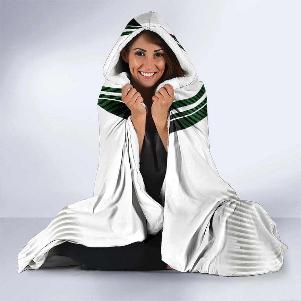 Personalised Tasmania Oztag Mascot Hooded Blanket Green White Stripe Australian Flag Mascot
