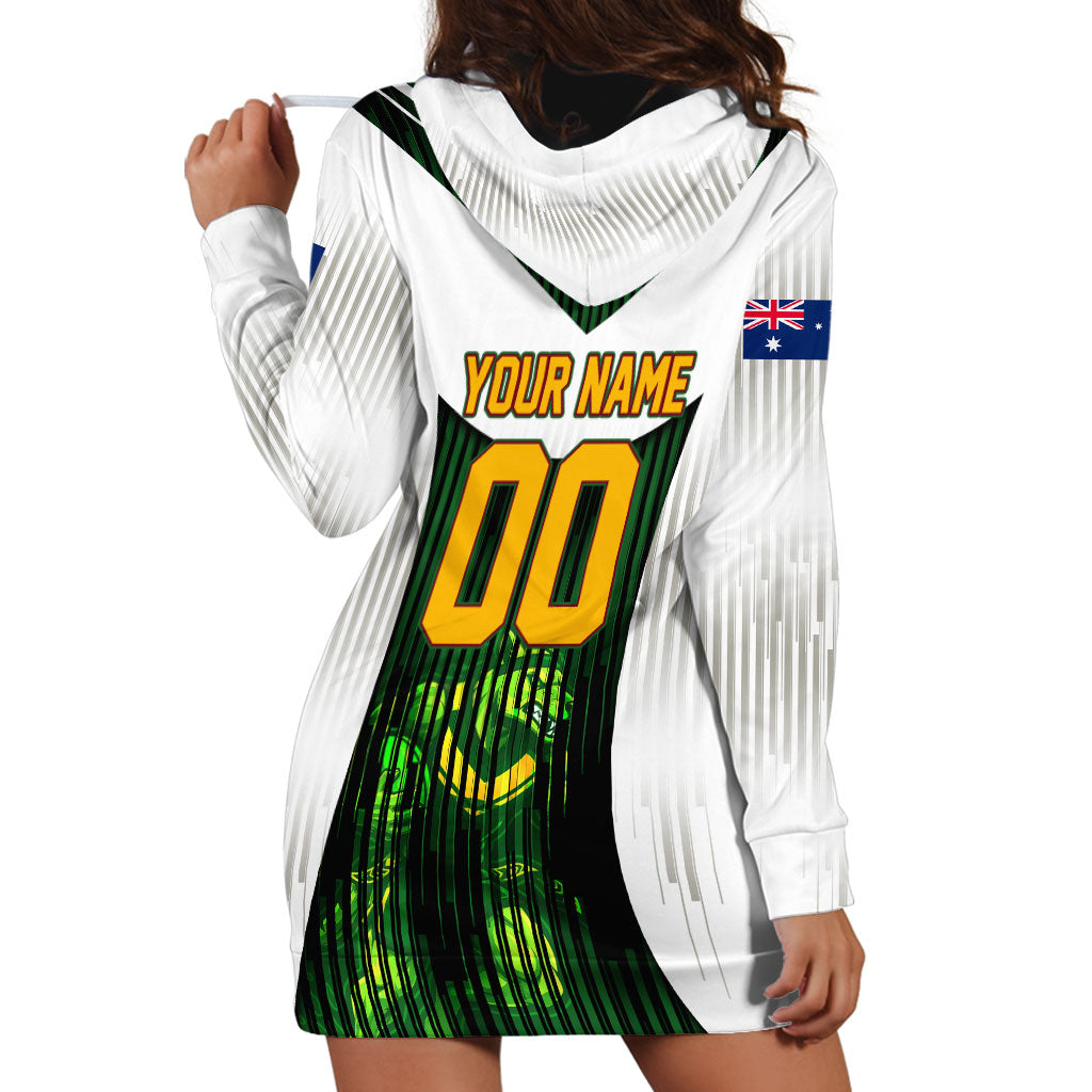 Personalised Tasmania Oztag Mascot Hoodie Dress Green White Stripe Australian Flag Mascot