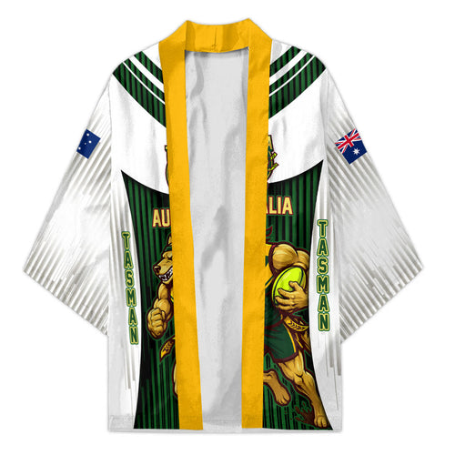 Personalised Tasmania Oztag Mascot Kimono Green White Stripe Australian Flag Mascot