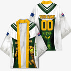 Personalised Tasmania Oztag Mascot Kimono Green White Stripe Australian Flag Mascot