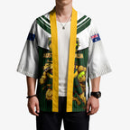 Personalised Tasmania Oztag Mascot Kimono Green White Stripe Australian Flag Mascot