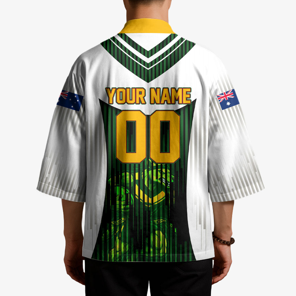 Personalised Tasmania Oztag Mascot Kimono Green White Stripe Australian Flag Mascot
