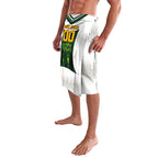 Personalised Tasmania Oztag Mascot Lavalava Green White Stripe Australian Flag Mascot
