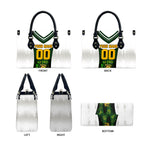 Personalised Tasmania Oztag Mascot Leather Bag Green White Stripe Australian Flag Mascot