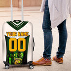 Personalised Tasmania Oztag Mascot Luggage Cover Green White Stripe Australian Flag Mascot
