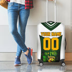 Personalised Tasmania Oztag Mascot Luggage Cover Green White Stripe Australian Flag Mascot