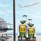 Personalised Tasmania Oztag Mascot Luggage Cover Green White Stripe Australian Flag Mascot
