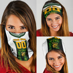 Personalised Tasmania Oztag Mascot Neck Gaiter Green White Stripe Australian Flag Mascot