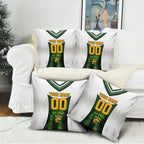 Personalised Tasmania Oztag Mascot Pillow Cover Green White Stripe Australian Flag Mascot