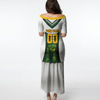 Personalised Tasmania Oztag Mascot Puletasi Green White Stripe Australian Flag Mascot