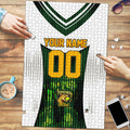 Personalised Tasmania Oztag Mascot Puzzle Green White Stripe Australian Flag Mascot