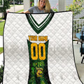 Personalised Tasmania Oztag Mascot Quilt Green White Stripe Australian Flag Mascot