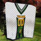 Personalised Tasmania Oztag Mascot Quilt Green White Stripe Australian Flag Mascot