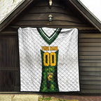 Personalised Tasmania Oztag Mascot Quilt Green White Stripe Australian Flag Mascot
