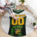 Personalised Tasmania Oztag Mascot Round Carpet Green White Stripe Australian Flag Mascot