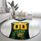 Personalised Tasmania Oztag Mascot Round Carpet Green White Stripe Australian Flag Mascot