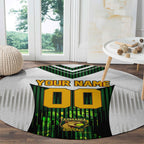 Personalised Tasmania Oztag Mascot Round Carpet Green White Stripe Australian Flag Mascot