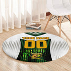 Personalised Tasmania Oztag Mascot Round Carpet Green White Stripe Australian Flag Mascot