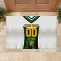 Personalised Tasmania Oztag Mascot Rubber Doormat Green White Stripe Australian Flag Mascot