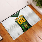 Personalised Tasmania Oztag Mascot Rubber Doormat Green White Stripe Australian Flag Mascot