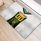Personalised Tasmania Oztag Mascot Rubber Doormat Green White Stripe Australian Flag Mascot